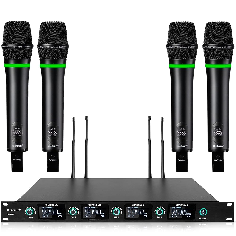 Bietrun WXM02/WXM04 UHF Wireless Microphone Receiver - 720mAh Battery, 160ft Range