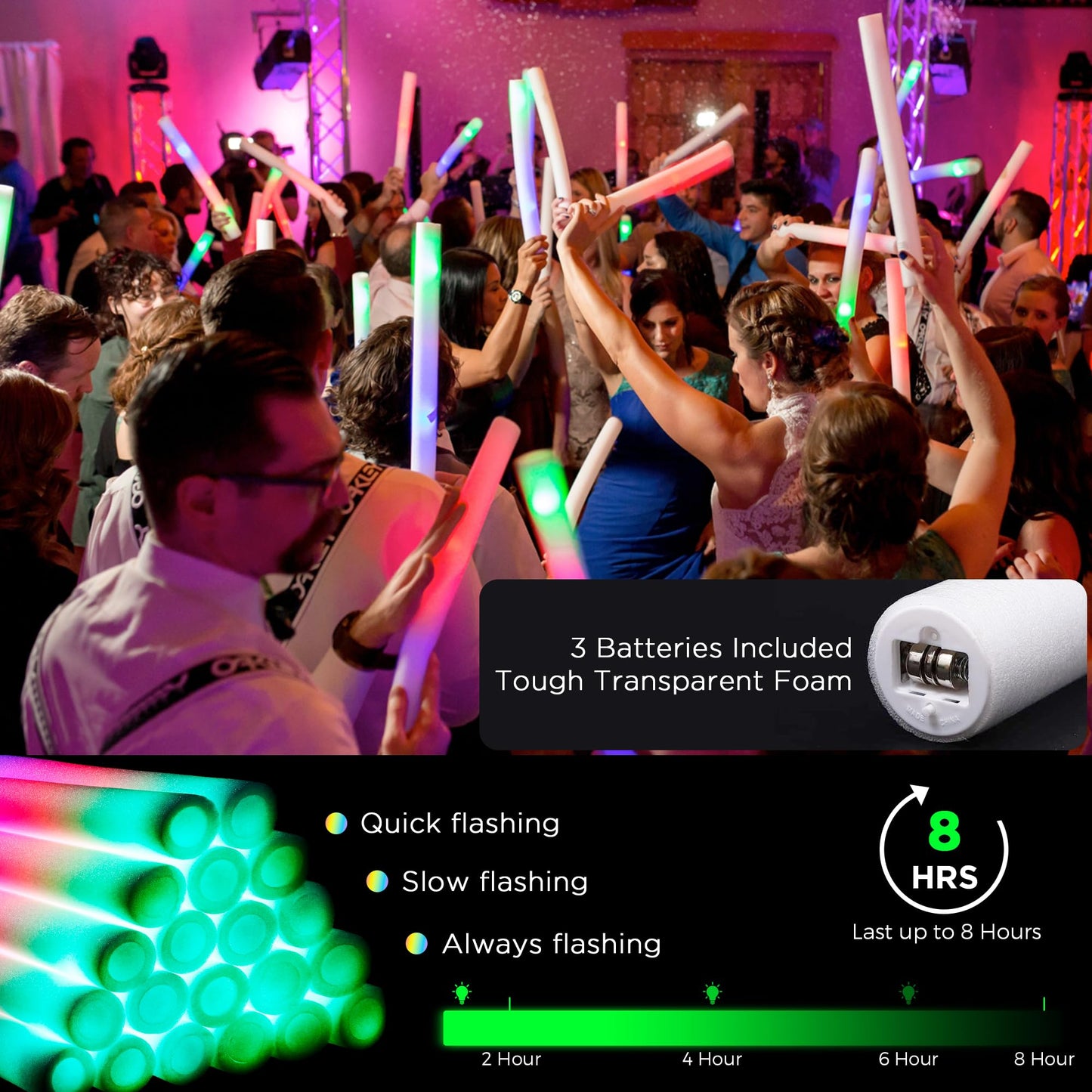 138Pcs Glow Party Supplies, Glow in the Dark Party Supplies, 10Pcs Foam Glow Sticks,50Pcs Glow Sticks,10Pcs LED Glasses,10Pcs LED Bunny Ear Headband,20Pcs LED Ring,18Pcs Pop Tubes,20 LED Bracelet