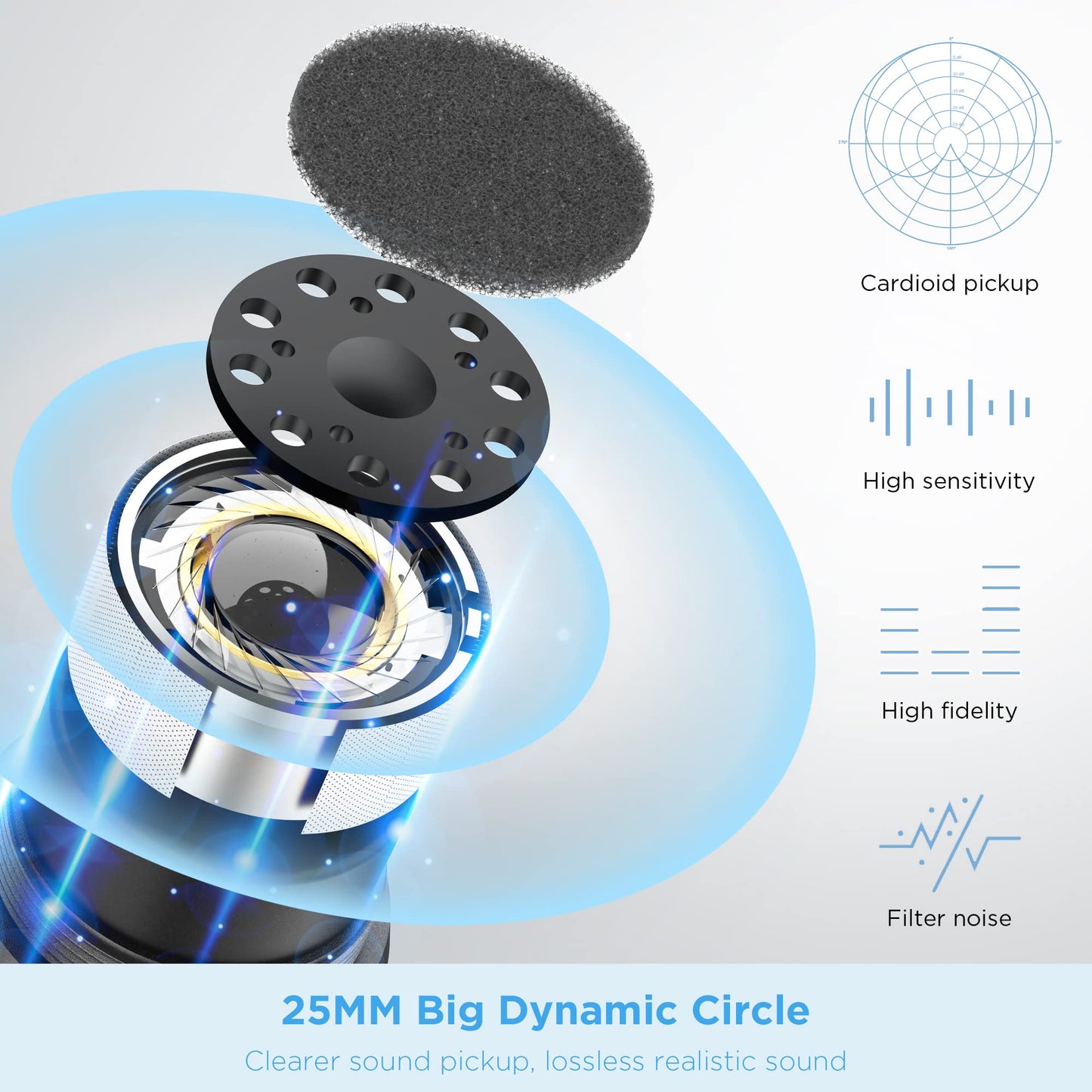 Micrófono inalámbrico Bietrun, micrófono de mano dual UHF dinámico de metal con receptor recargable, salida de enchufe de 1/4'', para karaoke, iglesia, bodas y fiestas (alcance de 30 m) (conexión automática)