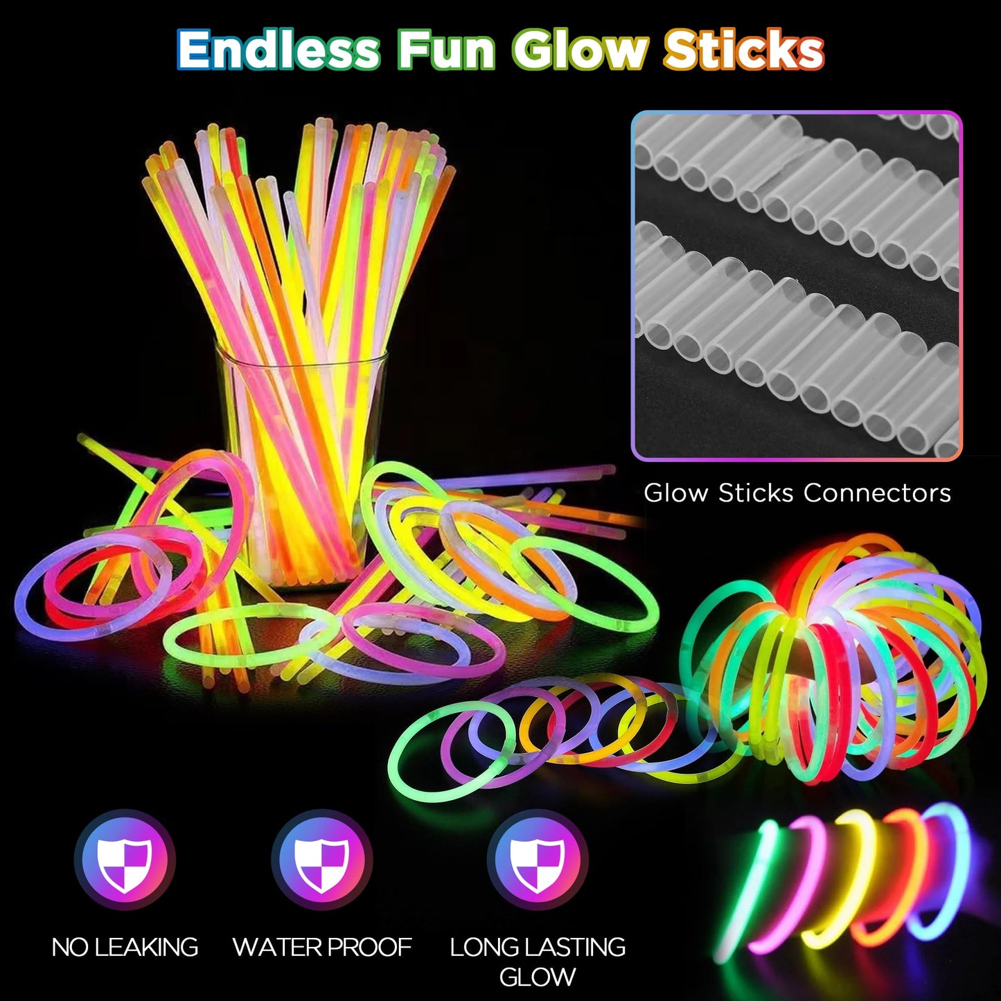 144 PCS Glow Party Supplies, Halloween Party Favor, 24 PCS Foam Glow Sticks,100 PCS Glow Sticks, Glow in the Dark Light Up Party Favors for Dance Floor, Birthday, Weddings Parties