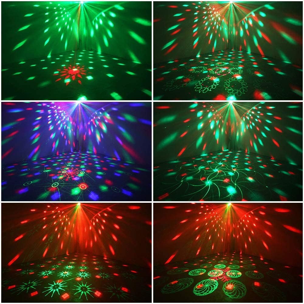 Party Dj Disco Stage Light with Sound Activated and 60 Color Changing, Bietrun Led RGB Laser Rave Flashing Strobe Lights with Remote Control for Parties, Wedding, Dance Floor, Bar, DJ, Birthday, KTV