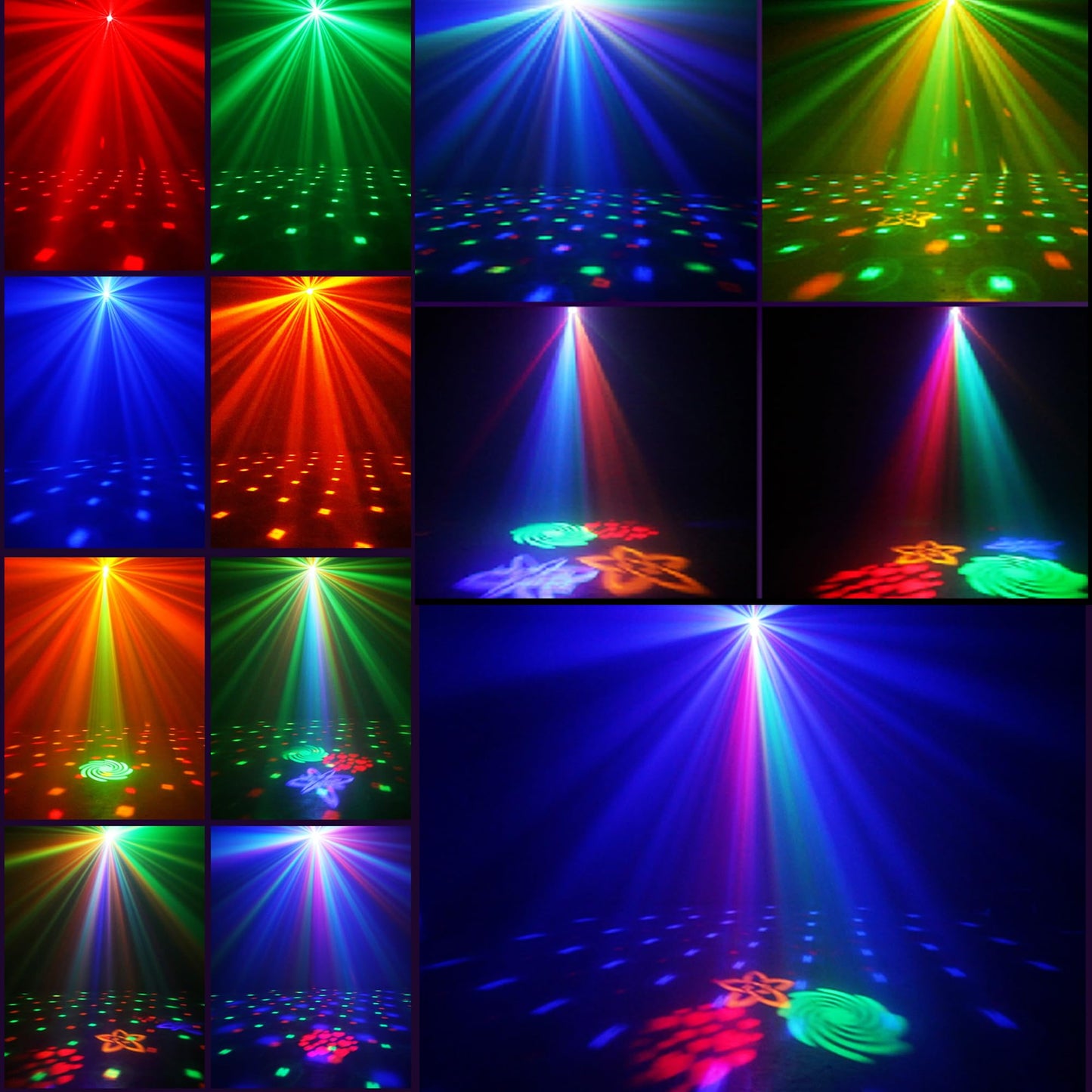 Luces de fiesta, bola de discoteca, luz de discoteca para DJ, activada por sonido para interiores, salas, exteriores, pistas de baile, fiestas, cumpleaños, fiestas, karaoke, Halloween, Navidad, bodas, espectáculos, bares, clubes, decoraciones.