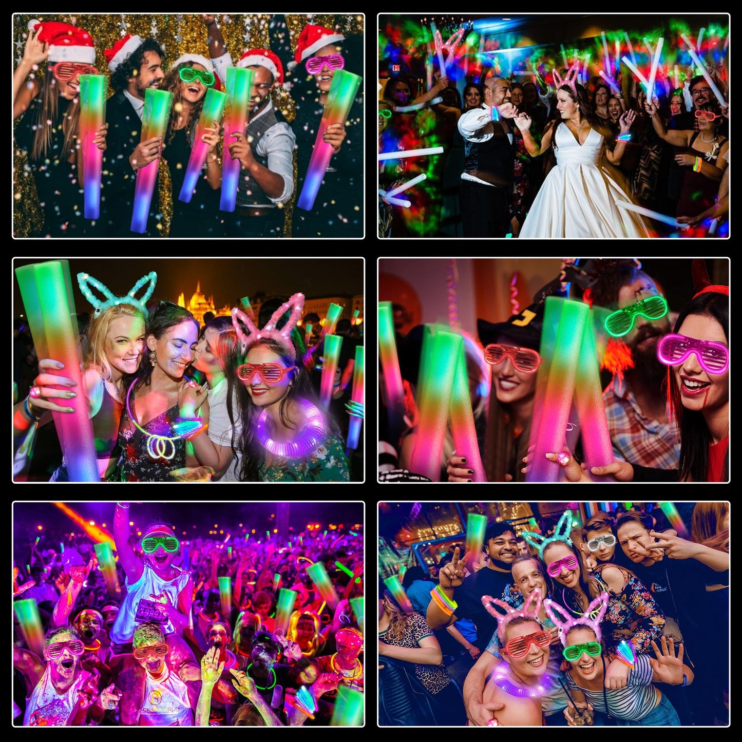 138Pcs Glow Party Supplies, Glow in the Dark Party Supplies, 10Pcs Foam Glow Sticks,50Pcs Glow Sticks,10Pcs LED Glasses,10Pcs LED Bunny Ear Headband,20Pcs LED Ring,18Pcs Pop Tubes,20 LED Bracelet