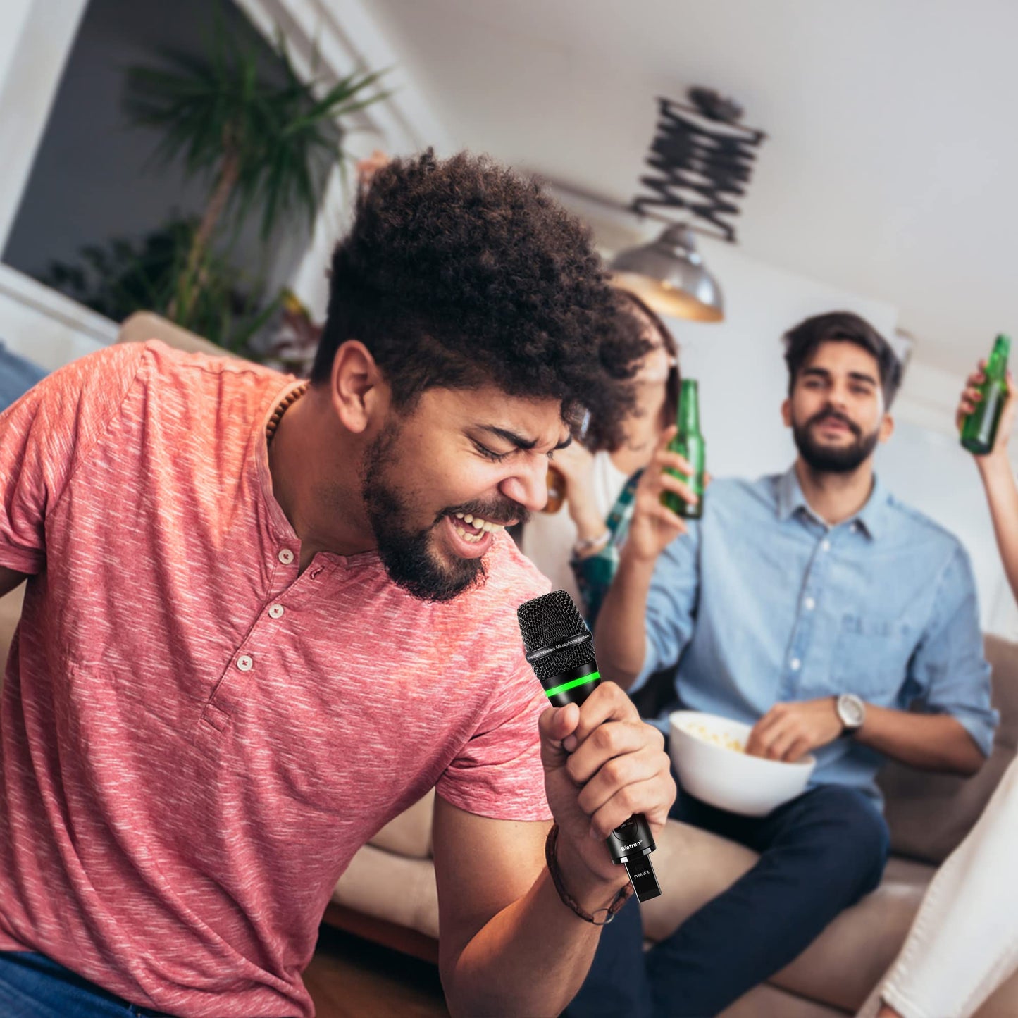 Sistema de micrófono inalámbrico Bietrun de 8 canales con 8 micrófonos recargables, UHF de 90 m de alcance, micrófonos vocales dinámicos inalámbricos de metal profesionales para adultos, karaoke, canto, iglesia (conexión automática).