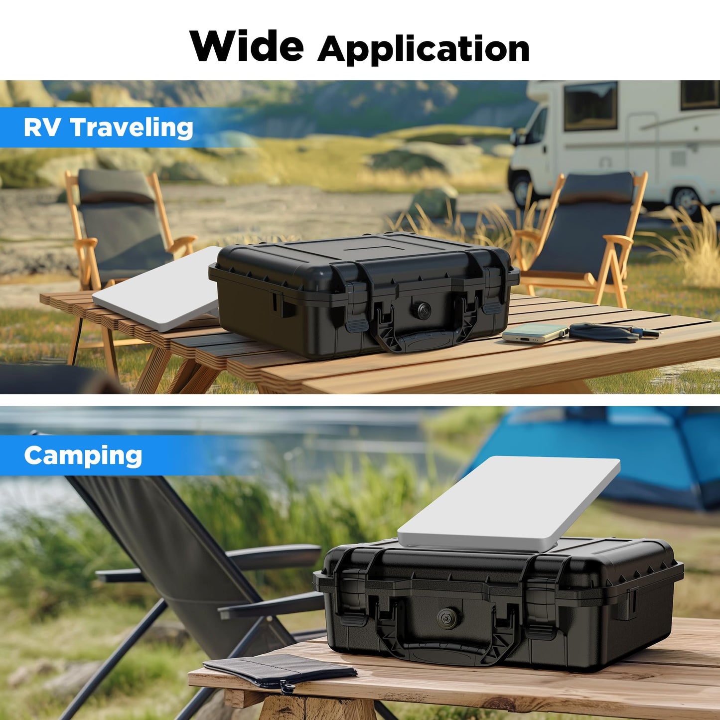 Starlink Mini Case, IP67 Waterproof Travel Hard Case for Mini Starlink, Heavy Duty Carrying Bag for Starlink Accessories, Military-Grade Foam Protection, for Travel Outdoor Camping