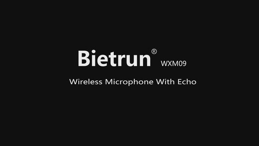 Micrófonos inalámbricos Bietrun con eco, agudos, graves y Bluetooth, alcance de 160 pies, sistema de micrófono dinámico de karaoke portátil UHF de mano con receptor recargable para karaoke, canto, amplificador, sistema PA, DJ, escenario