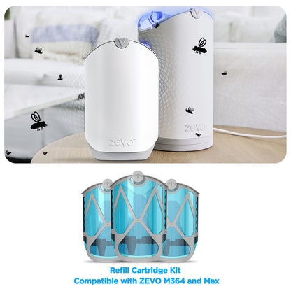 Refill Cartridge Kit Replacement Compatible with ZEVO M364 and ZEVO Max Plug-in Light Flying Insect Trap Refill for Indoors Refill Replacement Sticky Pads for Bug Catcher