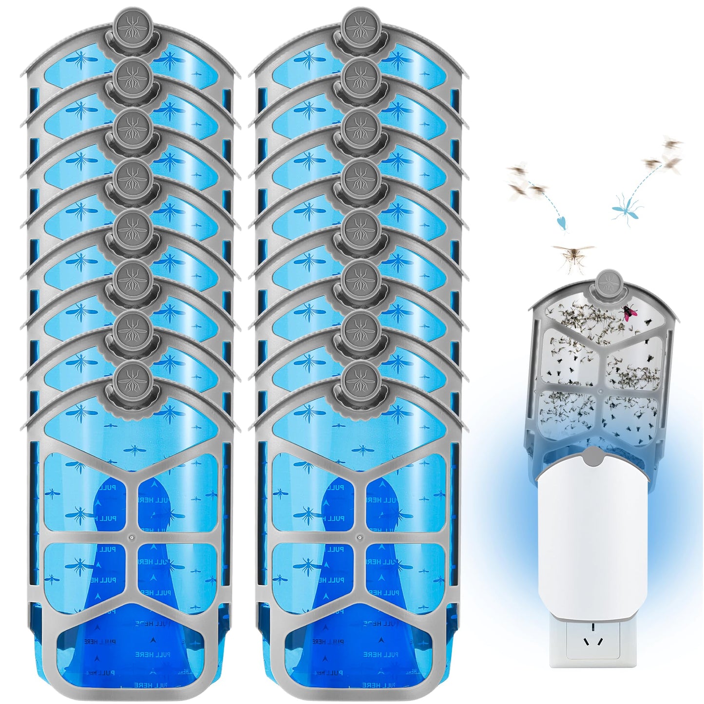 Refill Cartridge Kit Replacement Compatible with ZEVO M364 and ZEVO Max Plug-in Light Flying Insect Trap Refill for Indoors Refill Replacement Sticky Pads for Bug Catcher