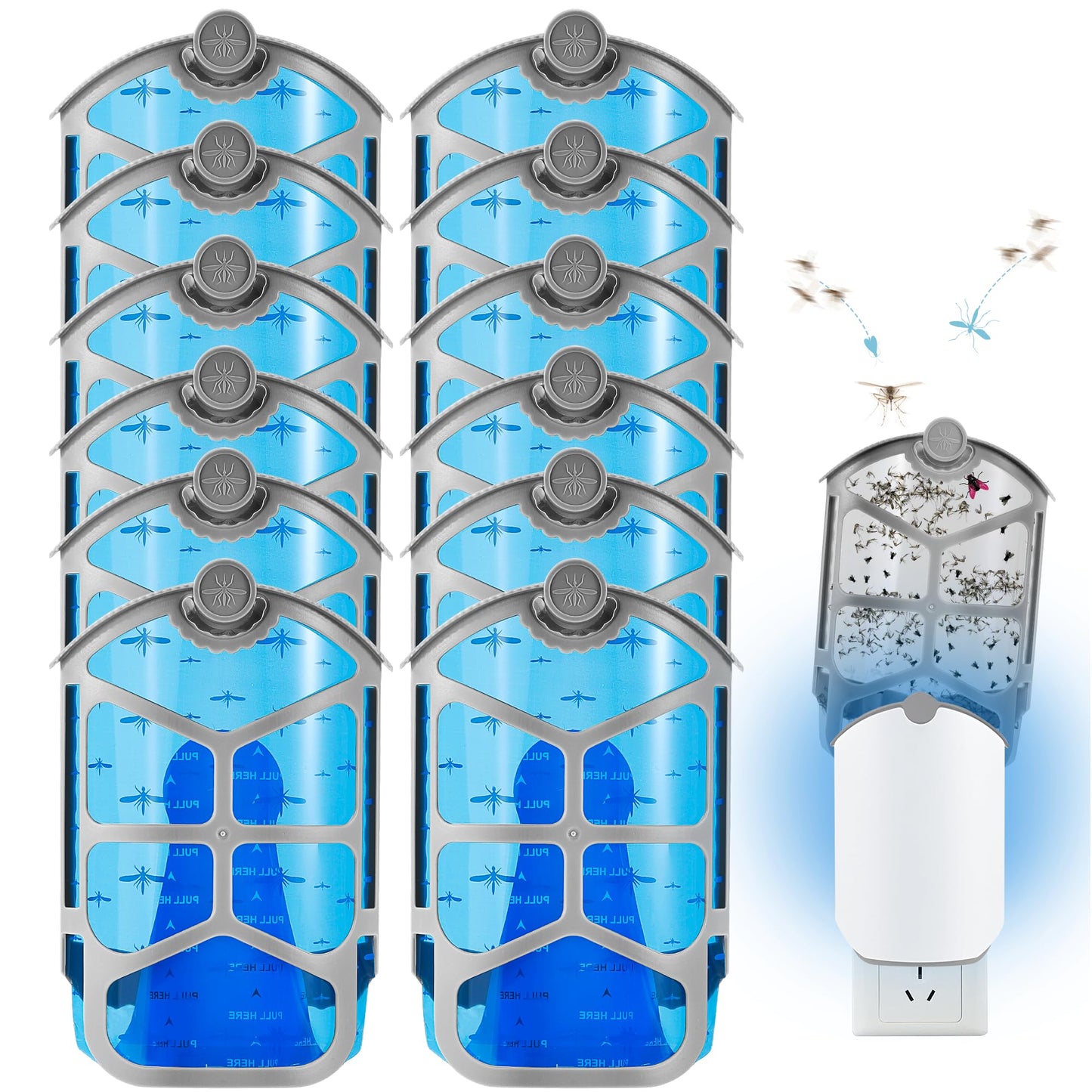 Refill Cartridge Kit Replacement Compatible with ZEVO M364 and ZEVO Max Plug-in Light Flying Insect Trap Refill for Indoors Refill Replacement Sticky Pads for Bug Catcher