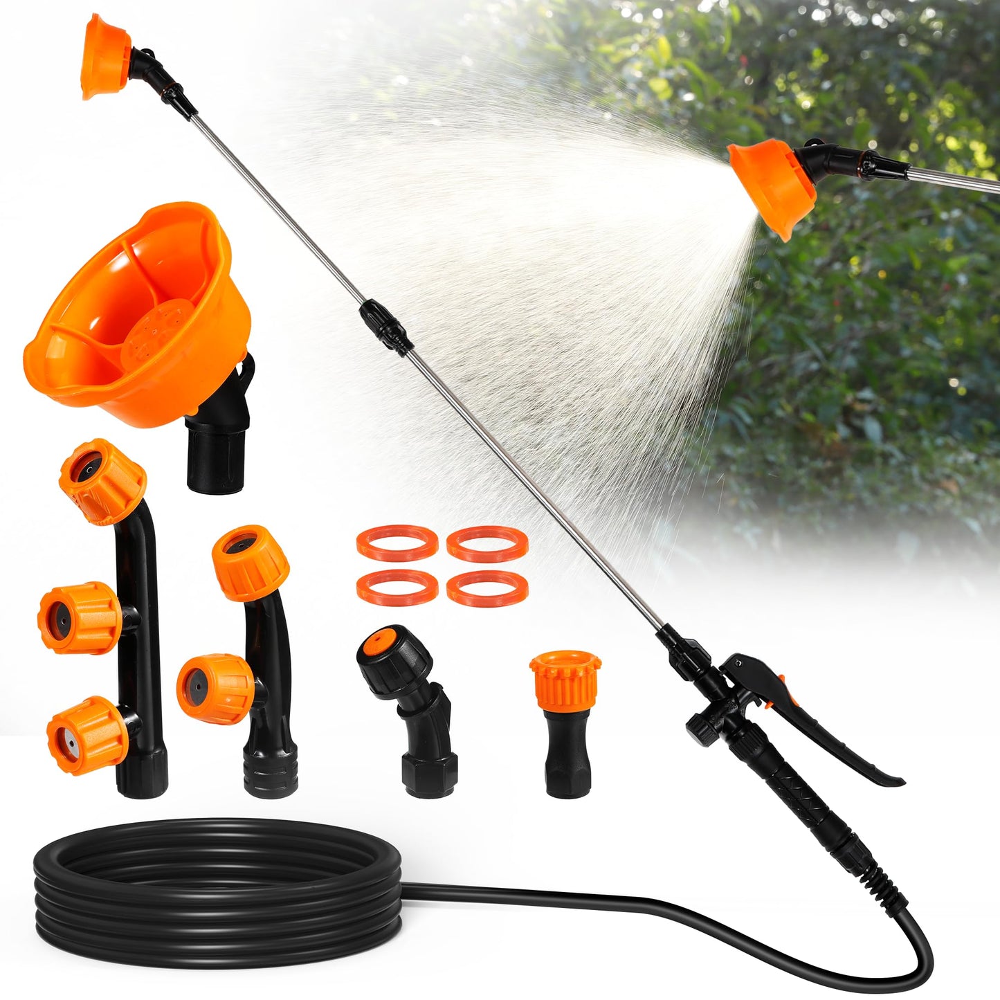 Replacement Sprayer Wand, Compatiable with PH02 PH03 & Others Battery Powered Backpack Sprayer 4 Gallon, Stainless Steel Replacement Sprayer Wand with Shut off Valve