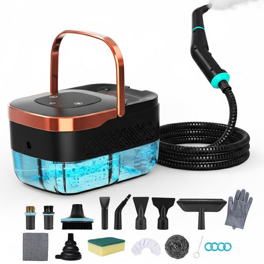 Steam Cleaner for Home & Car, 6 Level Adjustable Steam, 15s Fast Heat-Up, 43oz Large Tank, 1500W Handheld Steam Cleaner for Car Detailing, Home, Wall Tile, Grout, Furniture with 20 Pcs Accessories