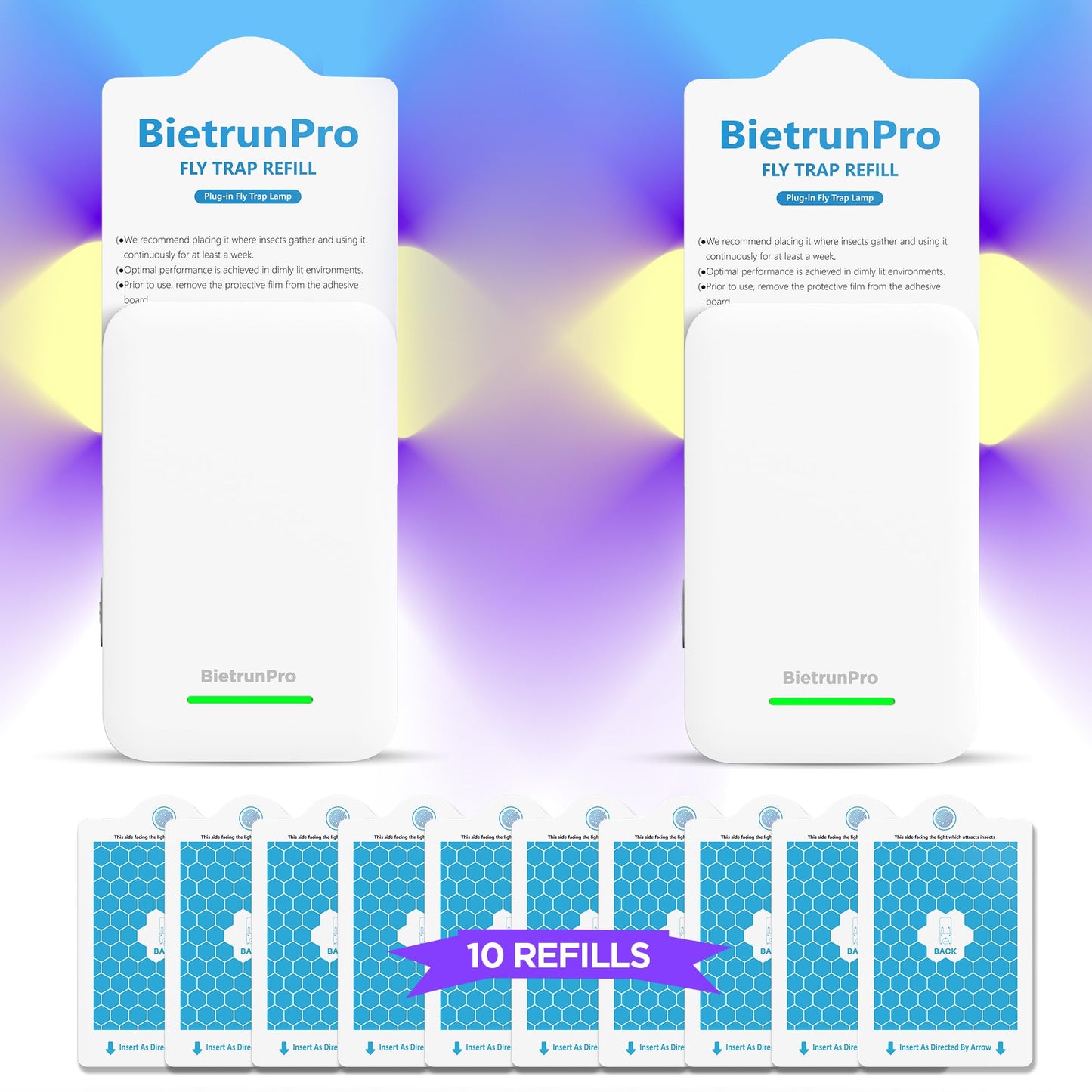 Fly Traps Indoors, Gnat Traps for House Indoor, 3-in-1 UV/Blue/Yellow Light Plug-in Flying Insect Catcher Bug Zapper, Fruit Fly Killer, NAT Killer, Get Rid of Gnat Infestation