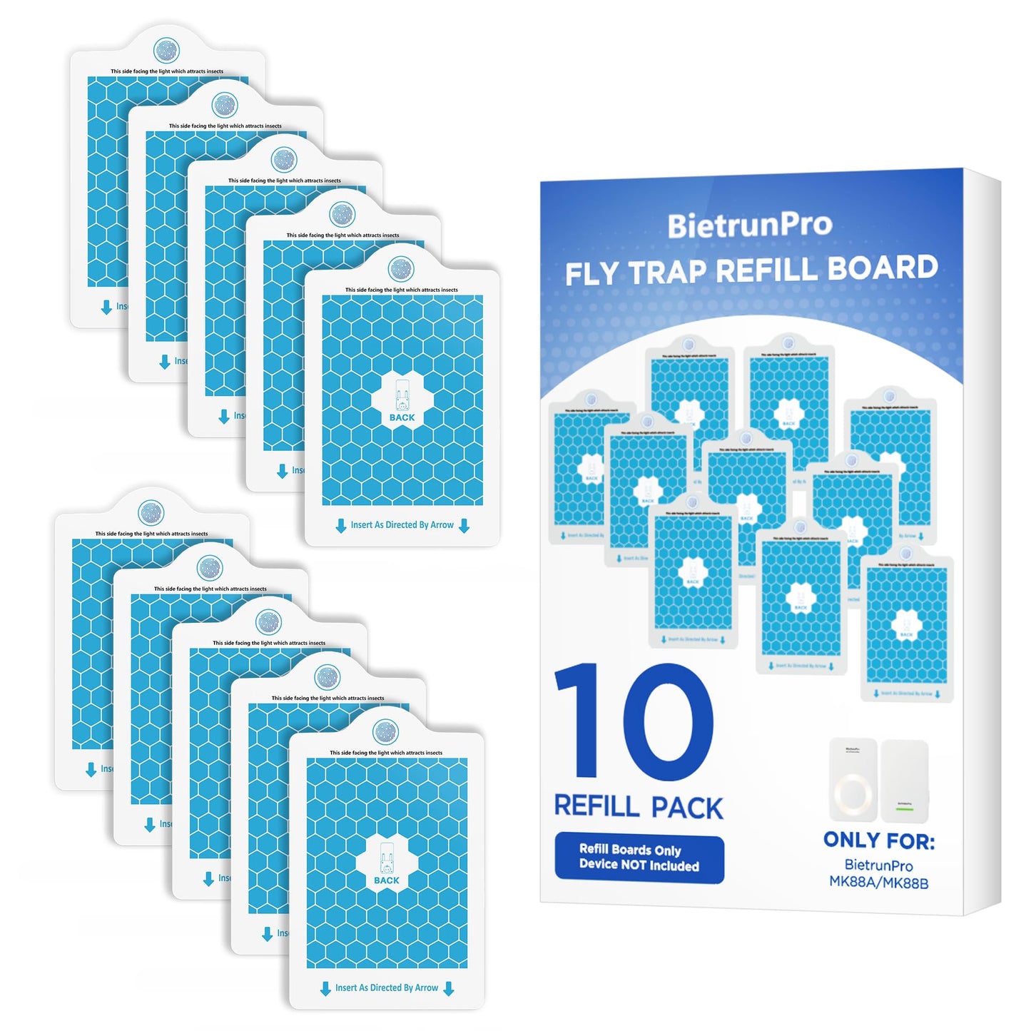 Fly Trap Refill Cartridges for BietrunPro MK88A, MK88B, 10 Pack