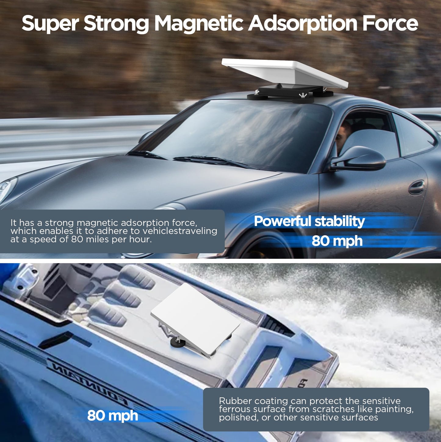 Starlink Mini Magnetic Roof Mount, Quick Release Starlink Mini Car Mounting Kit, Aluminum Alloy Roof Mount Kit for RV, Vans, Boat, Yachts, Trucks