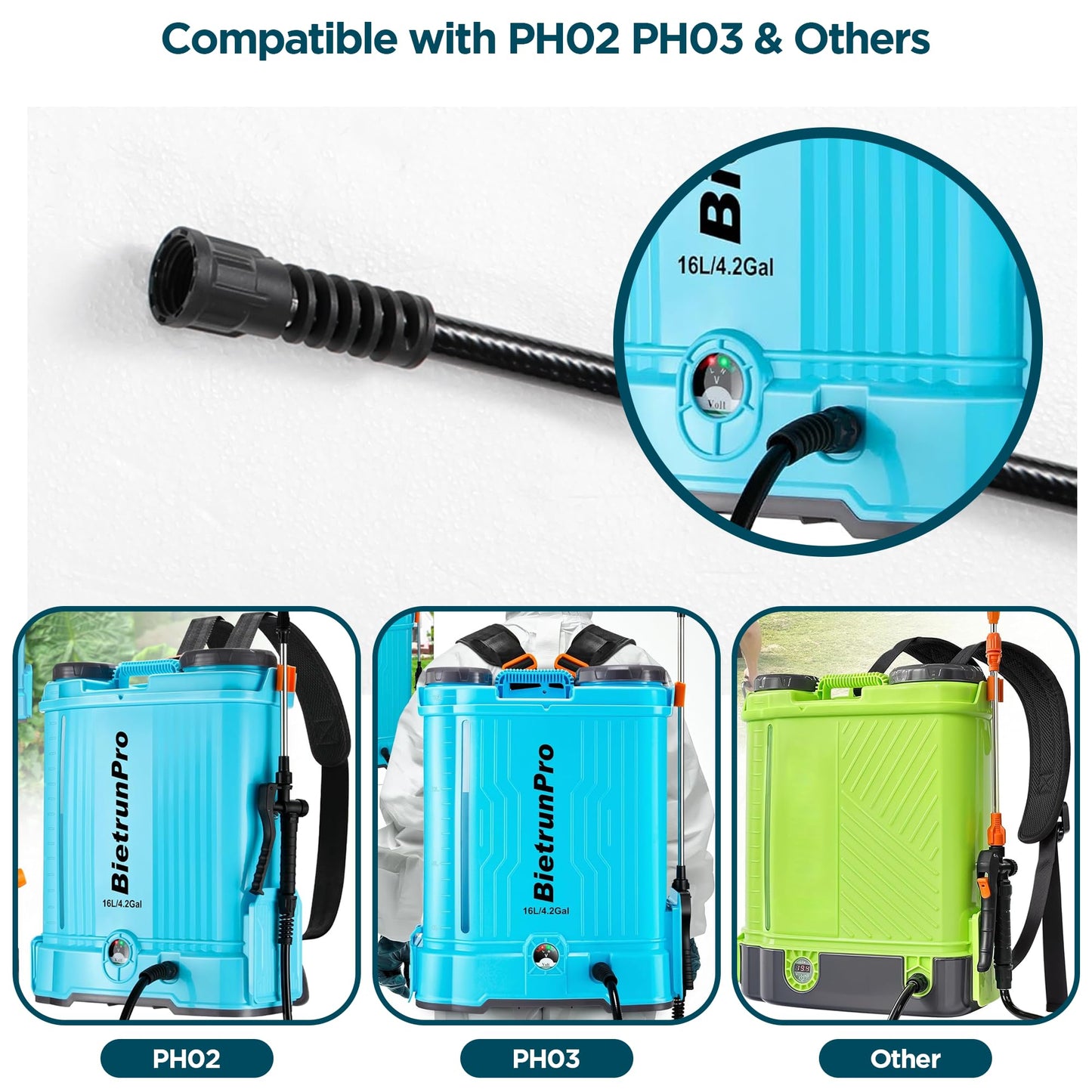 Replacement Sprayer Wand, Compatiable with PH02 PH03 & Others Battery Powered Backpack Sprayer 4 Gallon, Stainless Steel Replacement Sprayer Wand with Shut off Valve