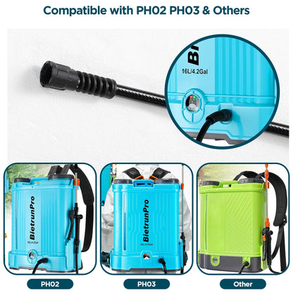 Replacement Sprayer Wand, Compatiable with PH02 PH03 & Others Battery Powered Backpack Sprayer 4 Gallon, Stainless Steel Replacement Sprayer Wand with Shut off Valve