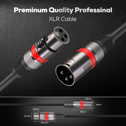 XLR Cables 25FT/8M 2 Packs, Premium Heavy Duty Balanced Microphone Cable with 3-Pin XLR Male to Female Microphone Cord Connector Compatible with Microphones,Mixer,Speaker Systems,Preamps and More