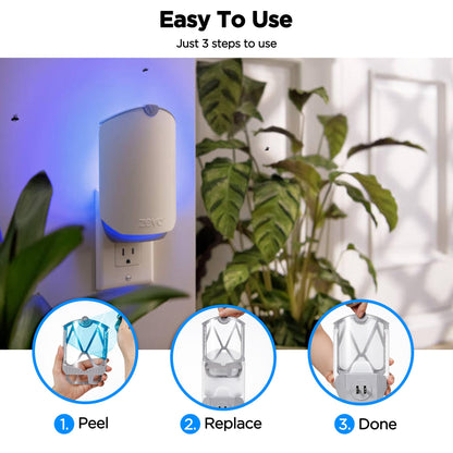Refill Cartridge Kit Replacement Compatible with ZEVO M364 and ZEVO Max Plug-in Light Flying Insect Trap Refill for Indoors Refill Replacement Sticky Pads for Bug Catcher
