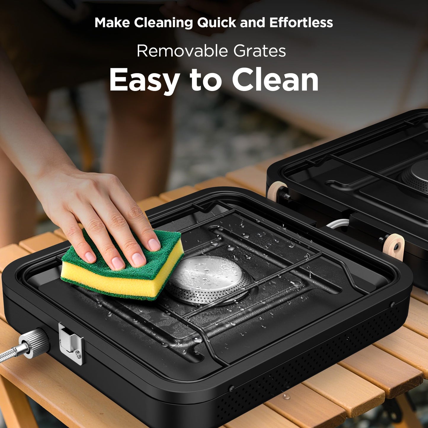 Propane 2-Burner Camping Stove with Carrying Bag, 17500 BTU Adjustable Burners, Portable Folding Gas Stove for Camping, Outdoor Cooking, Backpacking Camp Stove for BBQ, Camping Tailgating