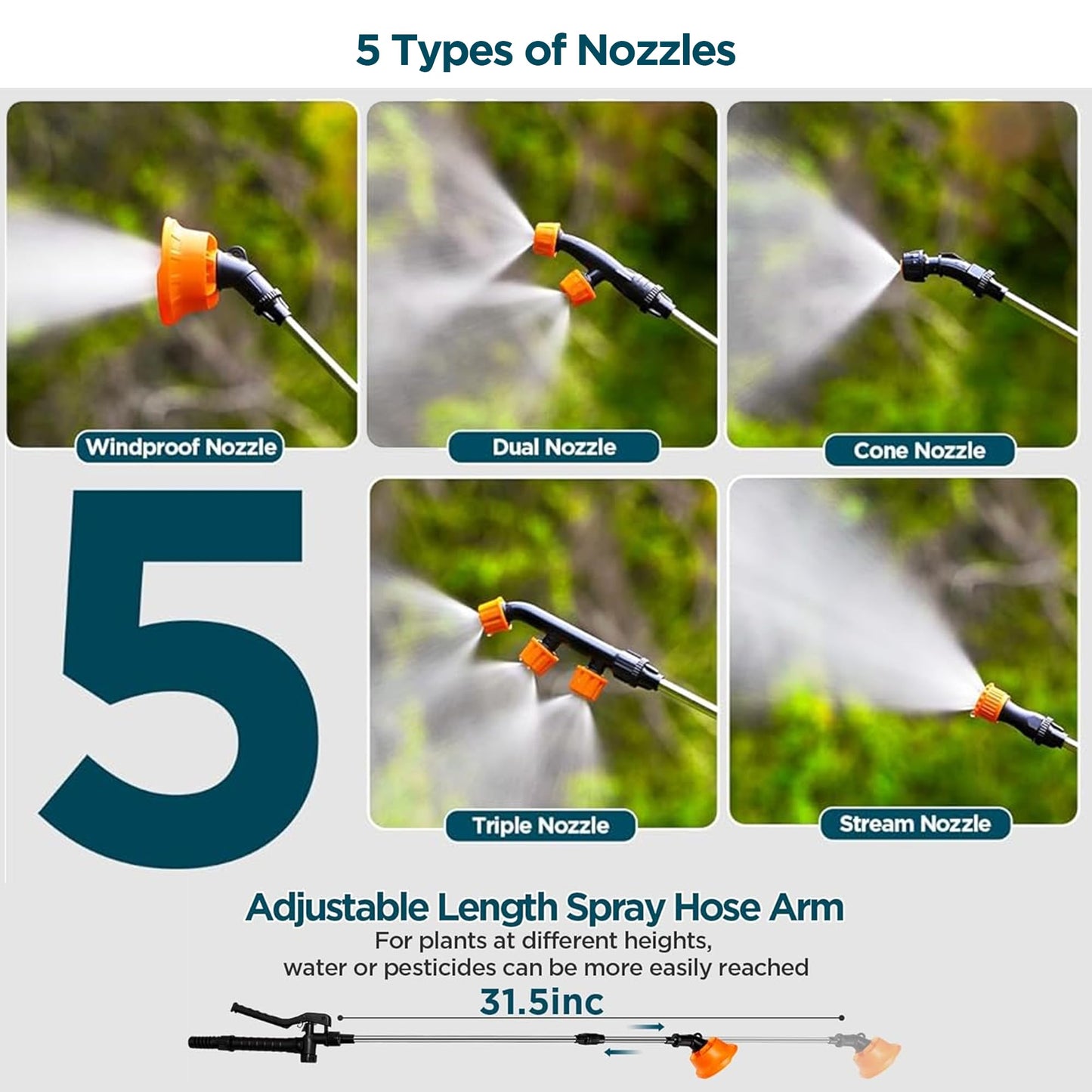 Replacement Sprayer Wand, Compatiable with PH02 PH03 & Others Battery Powered Backpack Sprayer 4 Gallon, Stainless Steel Replacement Sprayer Wand with Shut off Valve