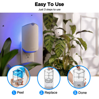 Refill Cartridge Kit Replacement Compatible with ZEVO M364 and ZEVO Max Plug-in Light Flying Insect Trap Refill for Indoors Refill Replacement Sticky Pads for Bug Catcher