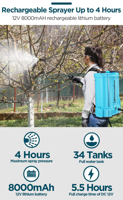 4 Gallon Battery Powered Backpack Sprayer with Mixer