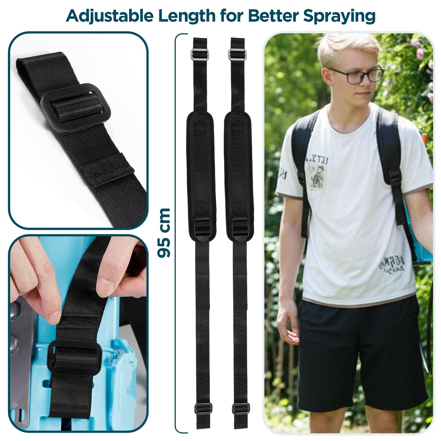 Backpack Sprayer Replacement Straps, Compatiable with PH02 PH03 & Others Battery Powered Backpack Sprayer 4 Gallon
