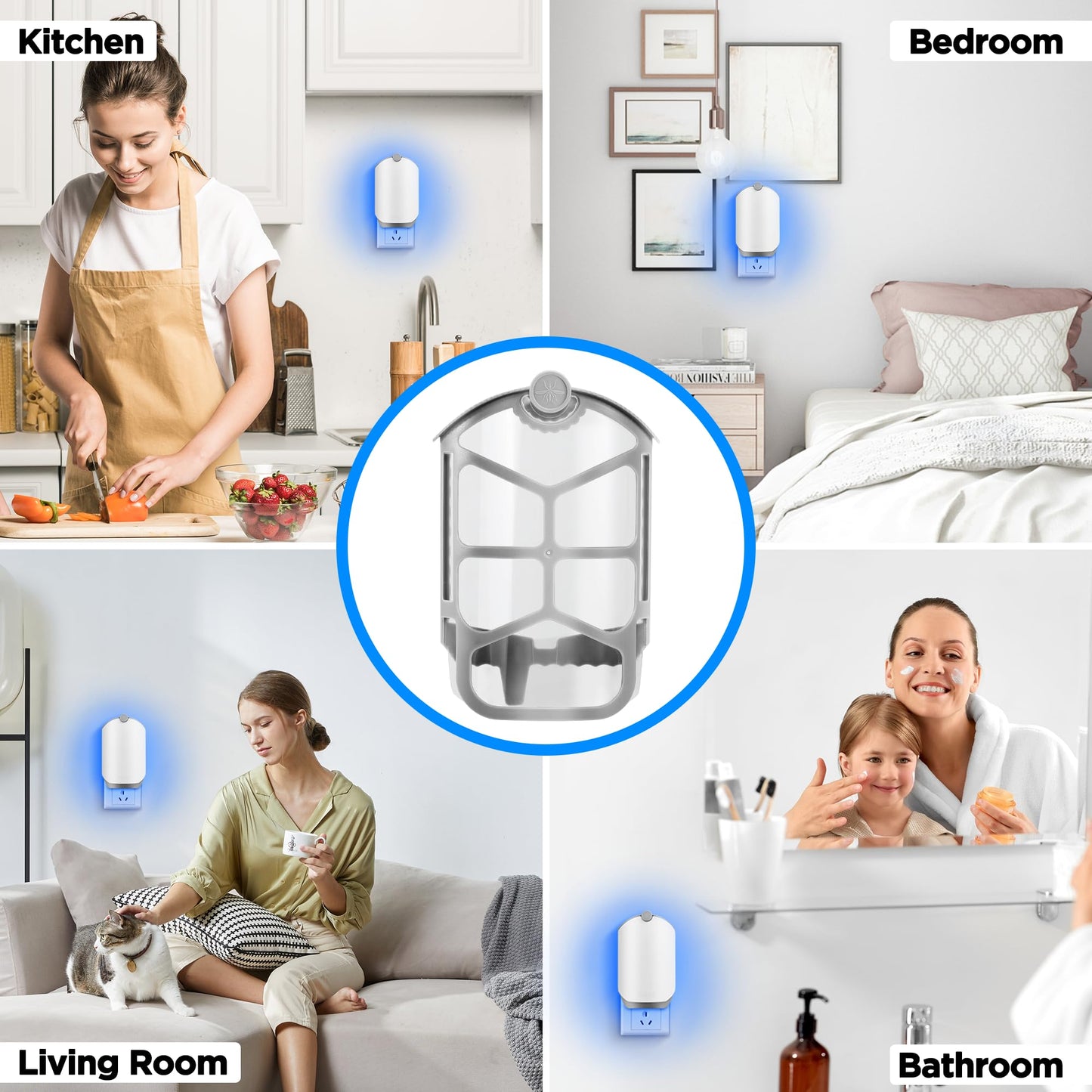 Refill Cartridge Kit Replacement Compatible with ZEVO M364 and ZEVO Max Plug-in Light Flying Insect Trap Refill for Indoors Refill Replacement Sticky Pads for Bug Catcher