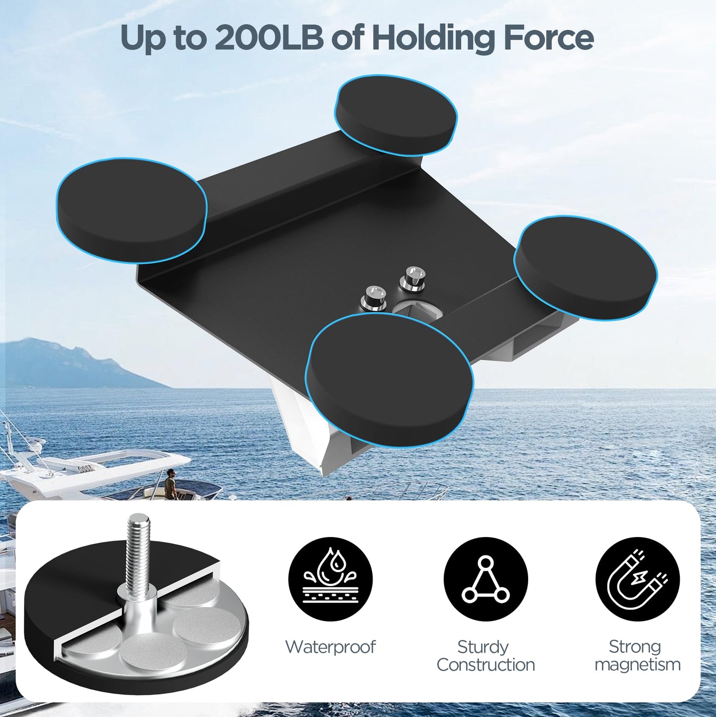 Starlink Mini Magnetic Roof Mount, Quick Release Starlink Mini Car Mounting Kit, Aluminum Alloy Roof Mount Kit for RV, Vans, Boat, Yachts, Trucks