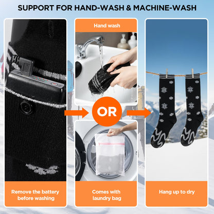 Heated Socks for Men Women, Electric Heated Socks Up to 8 Hours with 4 Heating Levels, Max to 154℉, Rechargeable Heating Socks for Hunting, Camping, Skiing, Walking, Fishing, Cycling, Outdoor Work