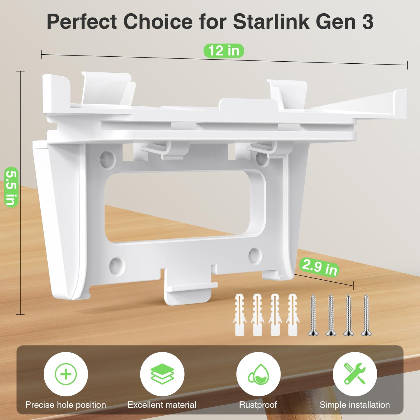 Starlink Gen 3 Router Mount 2 in 1, with Cable Caddy, Starlink Standard V3 Mesh Router and Star Link Gen 3 Power Supply Mounting Kit, Wall Holder Mesh Node Holder