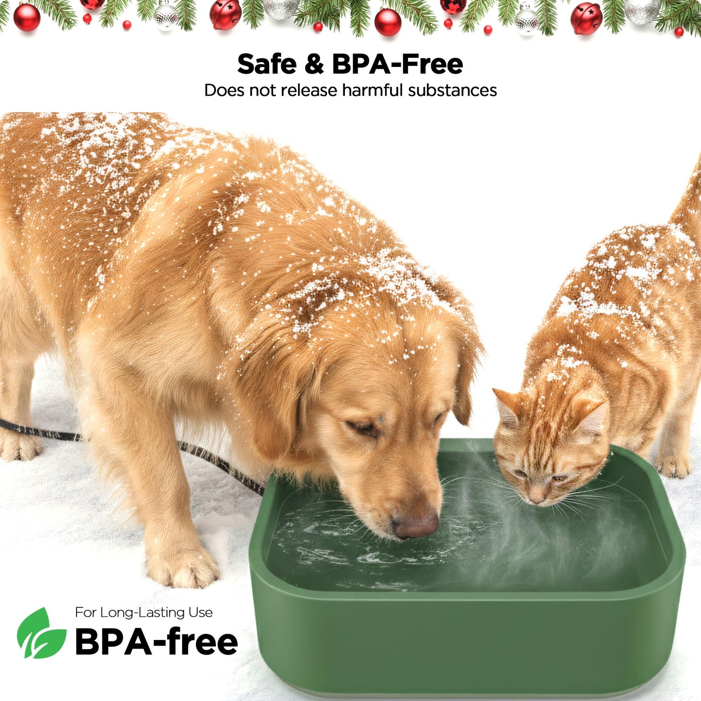 5.5L/1.45Gal Extra Large Heated Water Bowl, Indoor & Outdoor Winter Antifreezing Pet Heated Thermal Water Bowl Dish, Anti Chewy Cord, BPA-Free, Pet Products for Dog Cats Rabbit Chicken Duck Squirrel