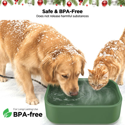 5.5L/1.45Gal Extra Large Heated Water Bowl, Indoor & Outdoor Winter Antifreezing Pet Heated Thermal Water Bowl Dish, Anti Chewy Cord, BPA-Free, Pet Products for Dog Cats Rabbit Chicken Duck Squirrel