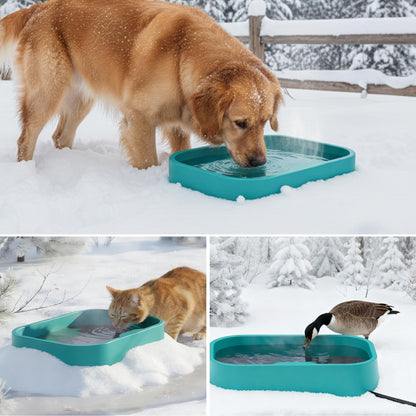 5.5L/1.45Gal Extra Large Heated Water Bowl, Indoor & Outdoor Winter Antifreezing Pet Heated Thermal Water Bowl Dish, Anti Chewy Cord, BPA-Free, Pet Products for Dog Cats Rabbit Chicken Duck Squirrel
