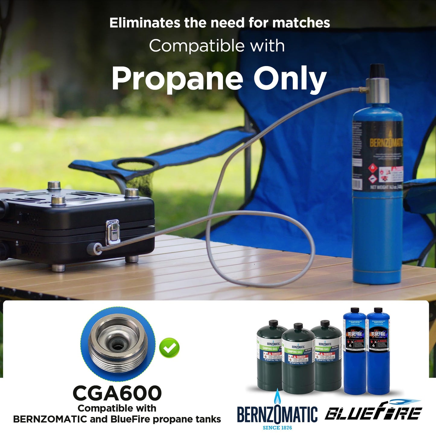 Propane 2-Burner Camping Stove with Carrying Bag, 17500 BTU Adjustable Burners, Portable Folding Gas Stove for Camping, Outdoor Cooking, Backpacking Camp Stove for BBQ, Camping Tailgating