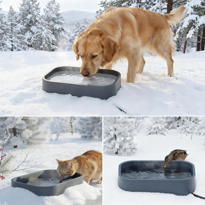 5.5L/1.45Gal Extra Large Heated Water Bowl, Indoor & Outdoor Winter Antifreezing Pet Heated Thermal Water Bowl Dish, Anti Chewy Cord, BPA-Free, Pet Products for Dog Cats Rabbit Chicken Duck Squirrel