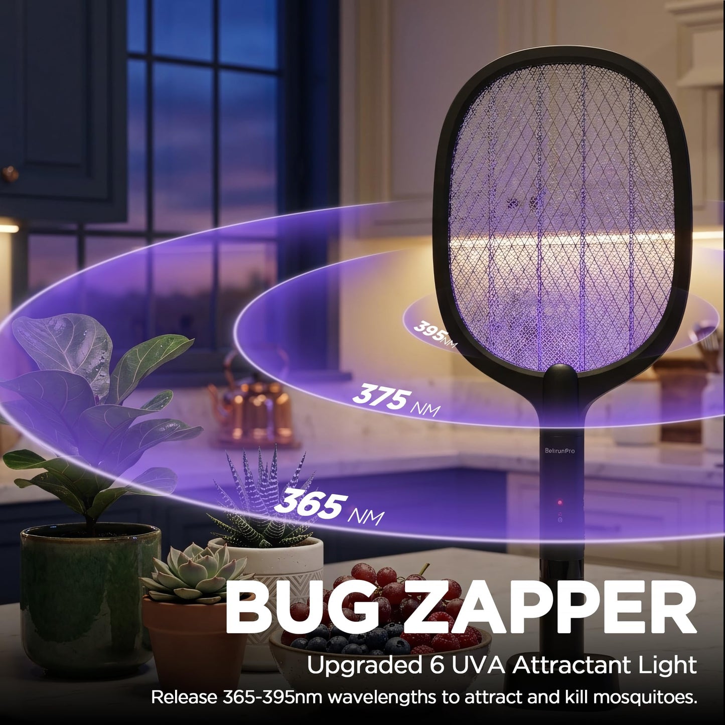 Fly Swatter Electric(2 Pack), USB-C Rechargeable Electric Mosquito Racket, Portable Handheld Cordless Electric Bug Zapper Indoor Racket to Kill Mosquitoes, Wasps, Gnats, Flies, Bugs, with Stand