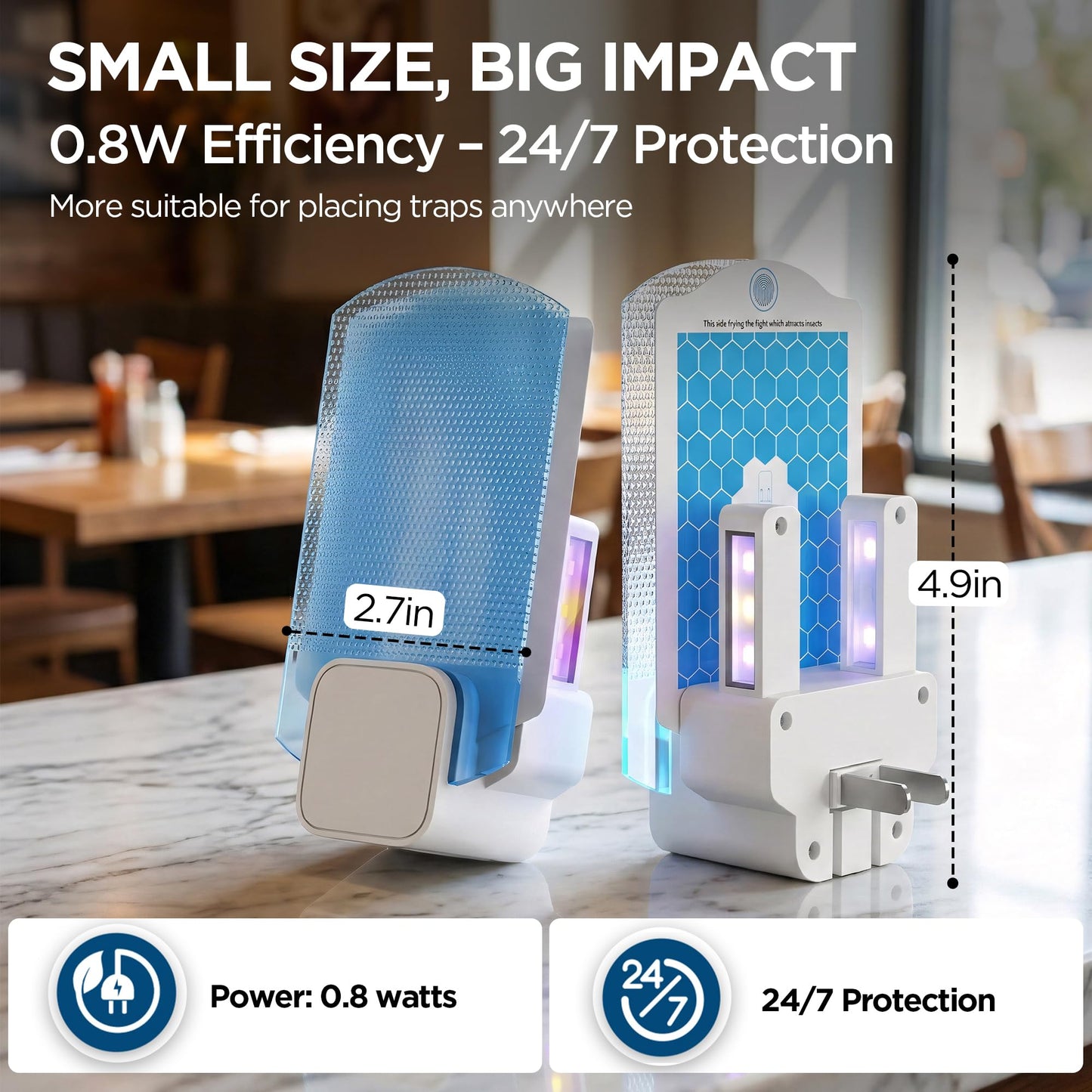 Fruit Fly Traps for Indoors for Fruit Flies, Gnats, Flying Insects, Moths, Bugs, Fungus, 3-in-1 UV/Blue/Yellow Light Plug-in Gnat Traps, No-Mess Bug Zapper, 7 * 24hrs Pest Control