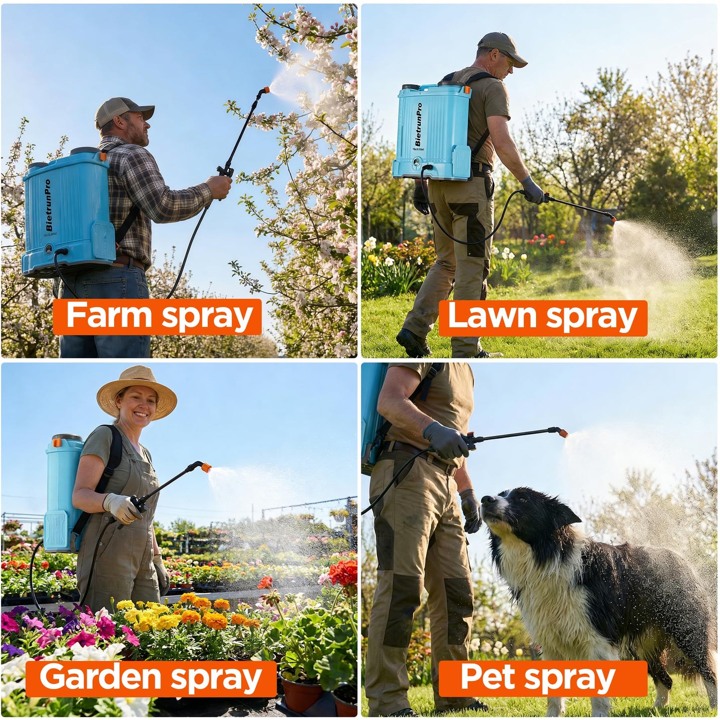 4 Gallon Battery Powered Backpack Sprayer with Mixer, 100 PSI Powerful Pressure Weeds Insecticide Pesticide Electric Sprayer, 31.50 in Metal Spray Pole, 5 Nozzles, Ergonomic Backpack, for Lawn Garden