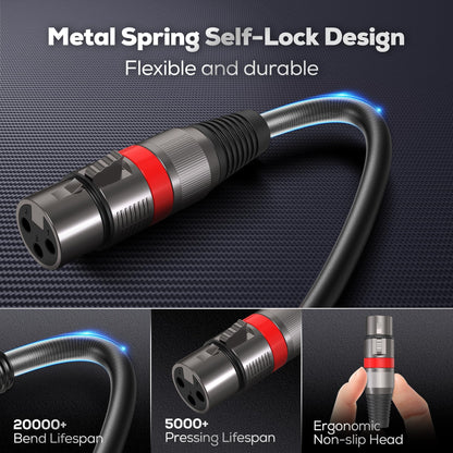 XLR Cables 25FT/8M 2 Packs, Premium Heavy Duty Balanced Microphone Cable with 3-Pin XLR Male to Female Microphone Cord Connector Compatible with Microphones,Mixer,Speaker Systems,Preamps and More