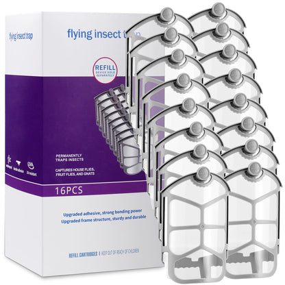 Refill Cartridge Kit Replacement Compatible with ZEVO M364 and ZEVO Max Plug-in Light Flying Insect Trap Refill for Indoors Refill Replacement Sticky Pads for Bug Catcher