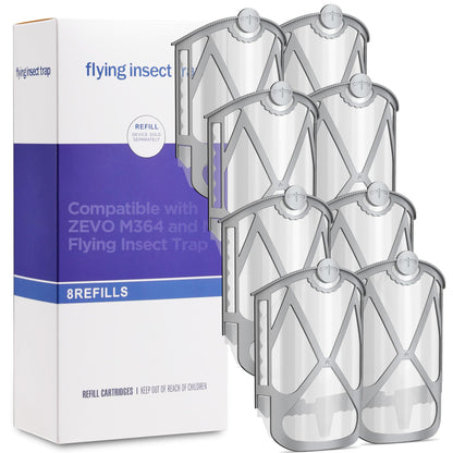 Refill Cartridge Kit Replacement Compatible with ZEVO M364 and ZEVO Max Plug-in Light Flying Insect Trap Refill for Indoors Refill Replacement Sticky Pads for Bug Catcher