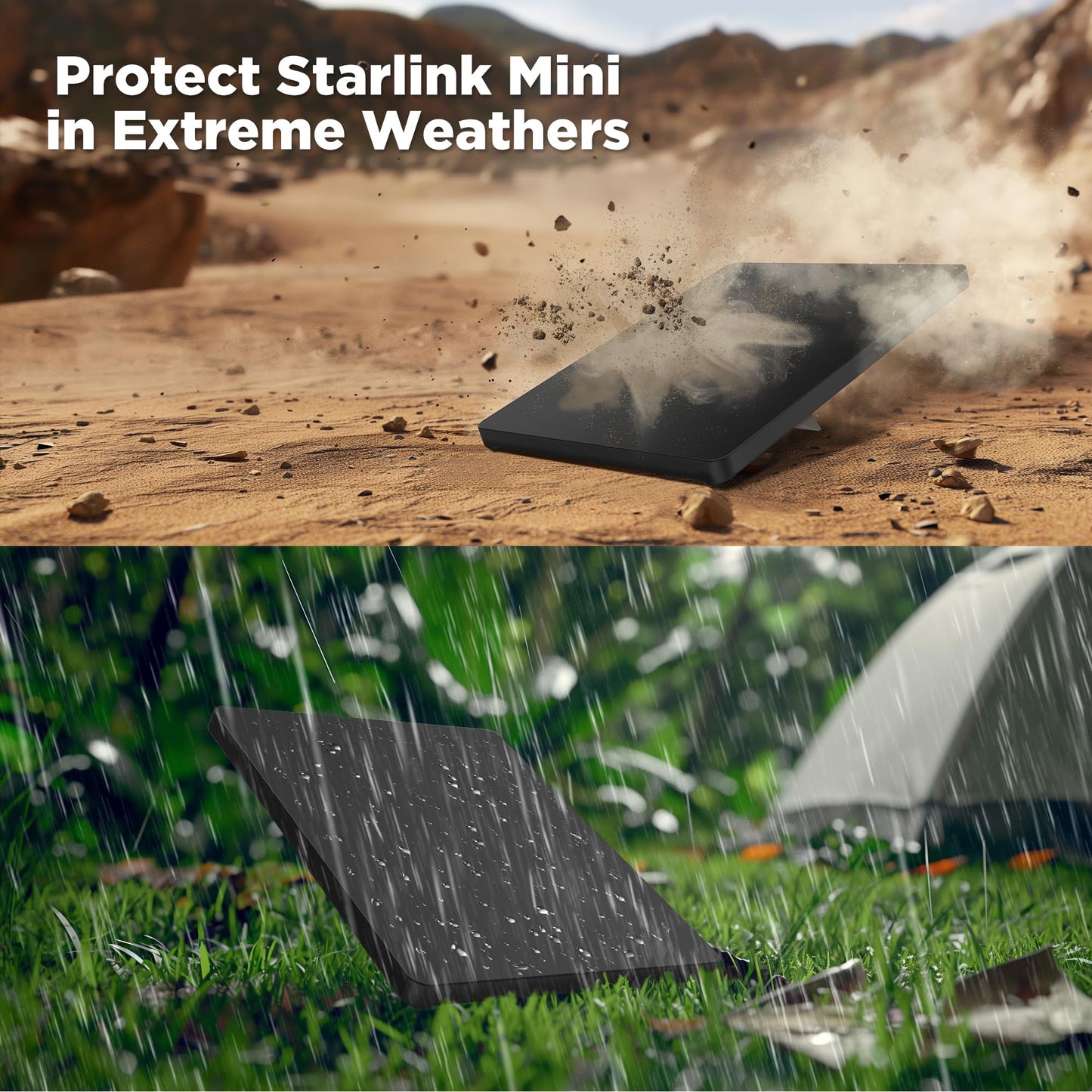 Starlink Mini Protective Case Silicone Cover, Liquid Silicone Case for Starlink Mini Satellite Dish, Waterproof Starlink Accessories Full Cover Shell with Anti-Scratch Protection