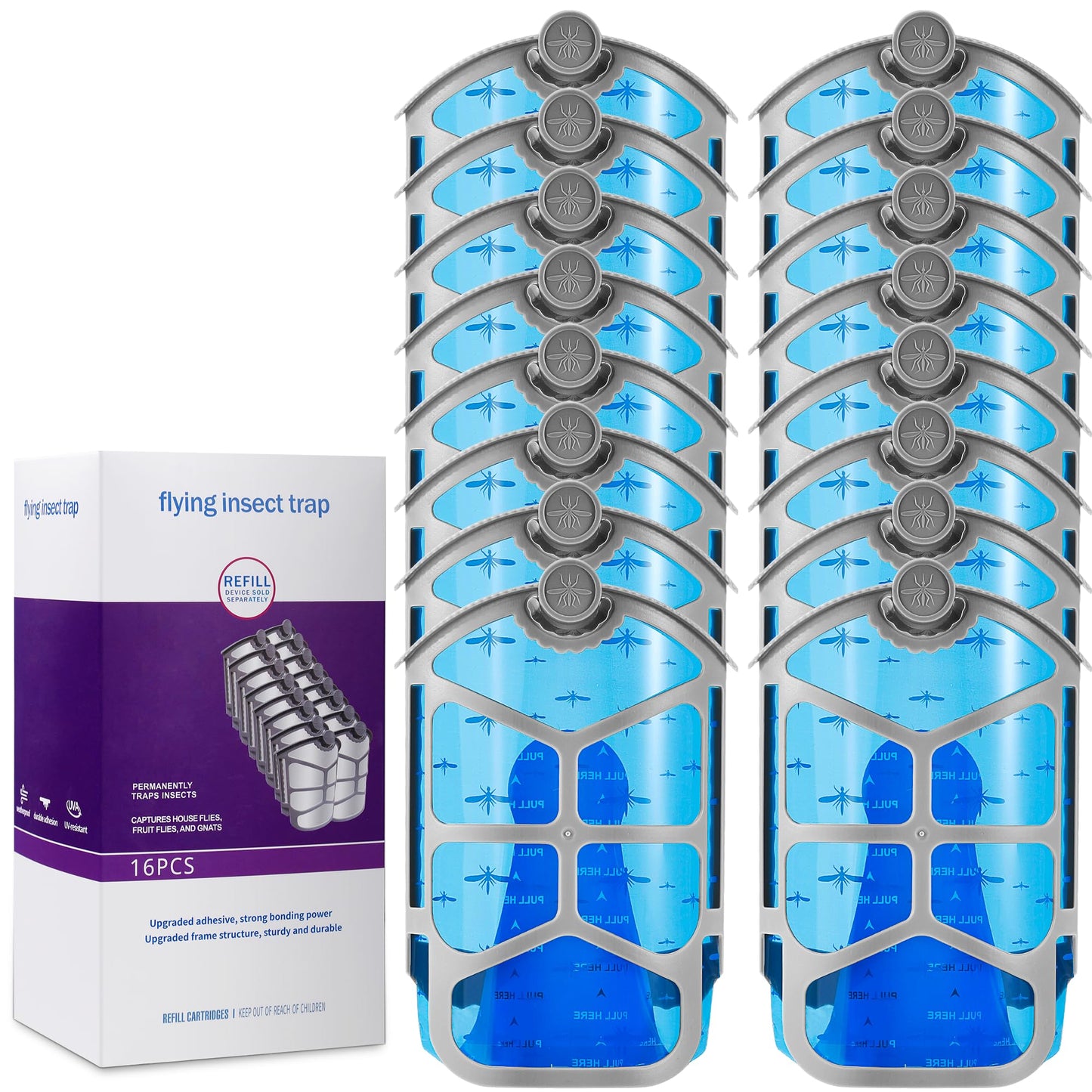 Refill Cartridge Kit Replacement Compatible with ZEVO M364 and ZEVO Max Plug-in Light Flying Insect Trap Refill for Indoors Refill Replacement Sticky Pads for Bug Catcher