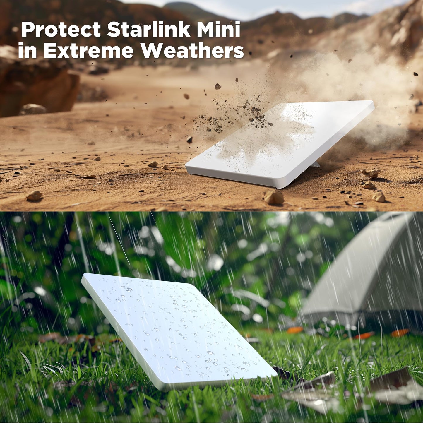 Starlink Mini Protective Case Silicone Cover, Liquid Silicone Case for Starlink Mini Satellite Dish, Waterproof Starlink Accessories Full Cover Shell with Anti-Scratch Protection