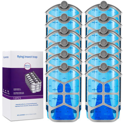 Refill Cartridge Kit Replacement Compatible with ZEVO M364 and ZEVO Max Plug-in Light Flying Insect Trap Refill for Indoors Refill Replacement Sticky Pads for Bug Catcher