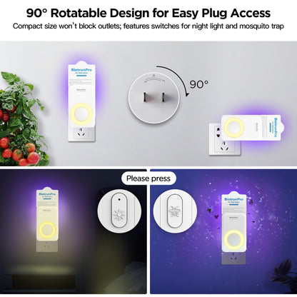 Fly Traps Indoors, Gnat Traps for House Indoor with Night Light, 3-in-1 UV/Blue/Yellow Light Plug-in Flying Insect Traps, Fruit Fly Killer, NAT Killer, Get Rid of Gnat Infestation