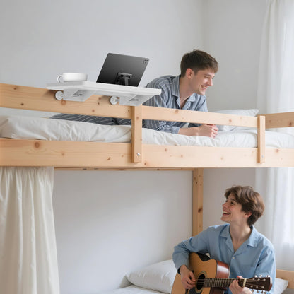 Bedside Shelf for Dorm Bunk Bed, Clip On Nightstand, Bed Side Table Tray Organizer, College Dorm Room Essentials for Girls/Guys, with Cable Management for Dormitory, Back to School