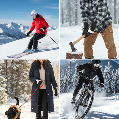 Heated Gloves for Women Men Waterproof Rechargeable, Medium Electric Heating Hand Warmers Cold Winter Gloves with Reflective Cloth, Touch Screen for Travel Skiing Working Motorcycle Hunting Gifts