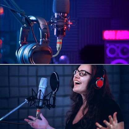 XLR Cables 100FT/30M 2 Packs, Premium Heavy Duty Balanced Microphone Cable with 3-Pin XLR Male to Female Microphone Cord Connector Compatible with Microphones,Mixer,Speaker Systems,Preamps and More